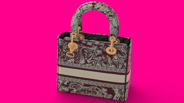 stylish design shoulder women handbag with pink background photo