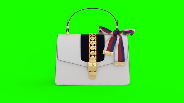stylish white ladies purse with green background 57 photo