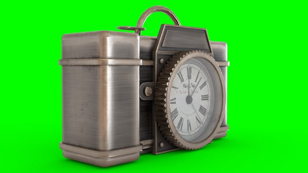 pocket watch with green background photo
