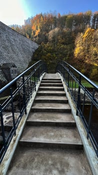 Dam on a mountain river in Poland, lubachowska photo