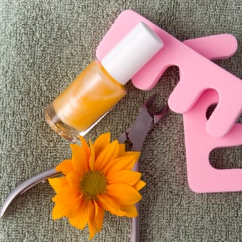 pedicure beauty set ans flower photo