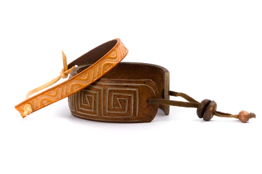 two leather bracelets photo