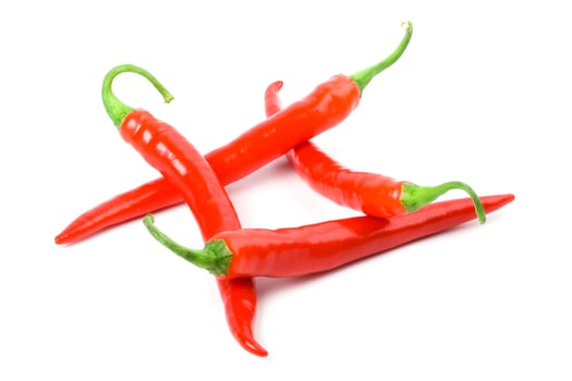four red chilly peppers photo