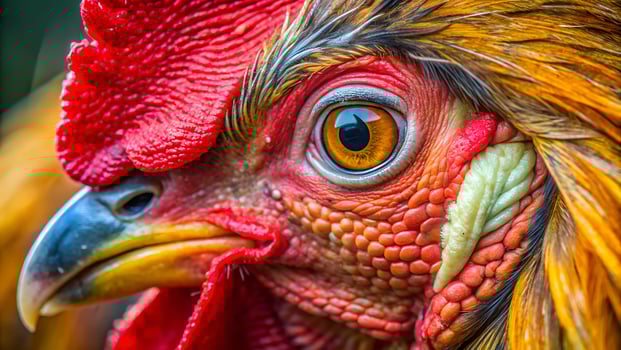 rooster head close-up side view photo