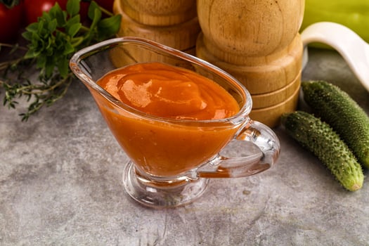 Tasty burger sauce in the bowl photo