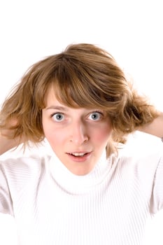 surprised pretty woman photo