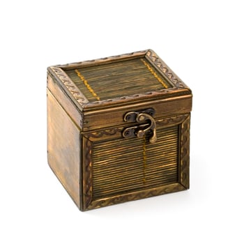 vintage wooden casket photo
