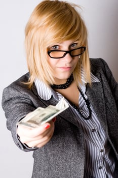 businesswoman with money photo