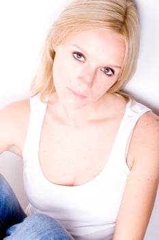 attractive sad woman photo