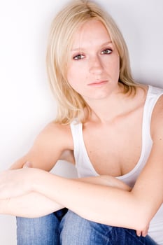 attractive sad woman photo