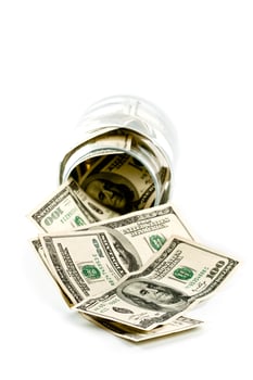money in glass jar photo