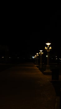A street light is on photo