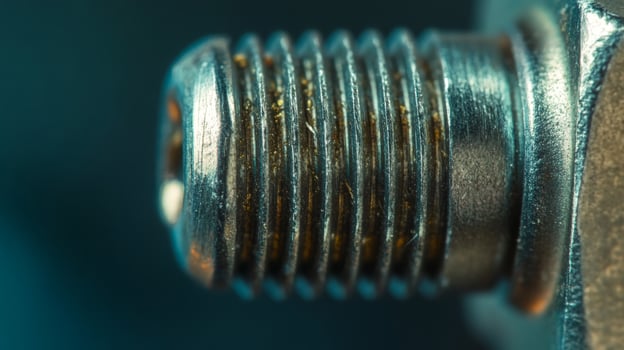 Closeup of a Metal Screw. photo