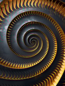 Golden Spiral Abstract Background in Dark Blue Color Scheme photo