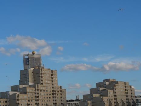 A blue sky with white clouds in scheveningen photo