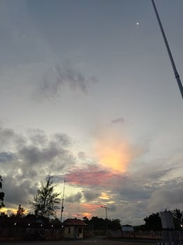 sunset with a beautiful sky photo