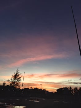 sunset with a beautiful sky photo