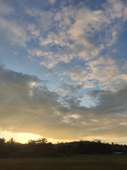 sunset with a beautiful sky photo