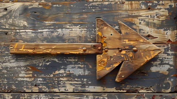 Vintage wooden arrow sign perfect for rustic decor photo