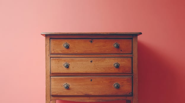 Explore the Timeless Charm of a Vintage Wooden Chest of Drawers, Perfect for Adding Elegance to Any Room Decor and Ideal for Storage Solutions photo