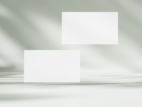 Business card mockup on aesthetic warm white background photo