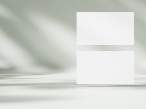 Business card mockup on aesthetic warm white background photo