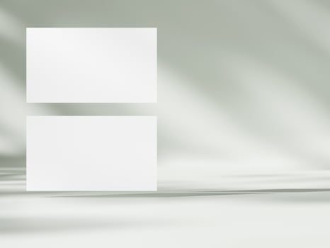 Business card mockup on aesthetic warm white background photo