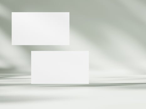 Business card mockup on aesthetic warm white background photo