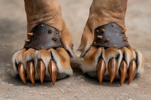 Dangerous animal claws with spikes photo