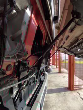 front engine of fire truck vehicle photo