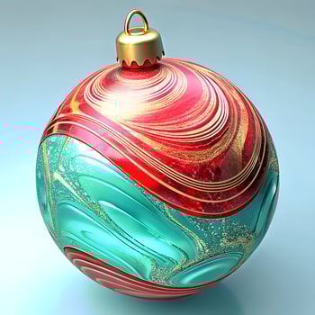 One beautiful red Christmas bauble on transparent background, 3D render photo