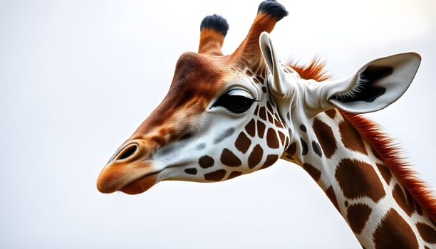 A giraffe with a white background photo