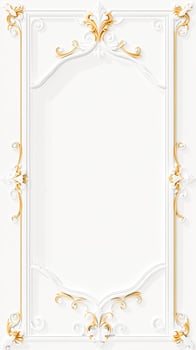white panel with golden floral frame photo
