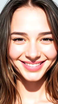 young woman smiles radiantly photo