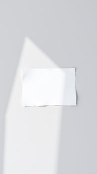 torn piece white paper on a light gray background photo