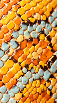 close- a reptile's multi-colored scales photo