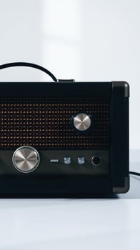 modern speaker with retro design photo