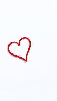 simple red heart drawing photo