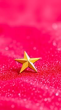 gold star on a sparkling pink background photo