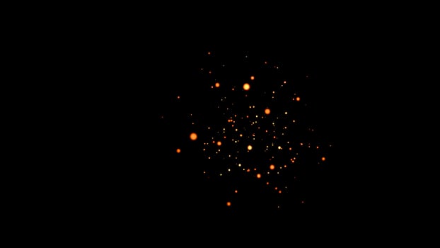 scattered sparks against a dark background photo