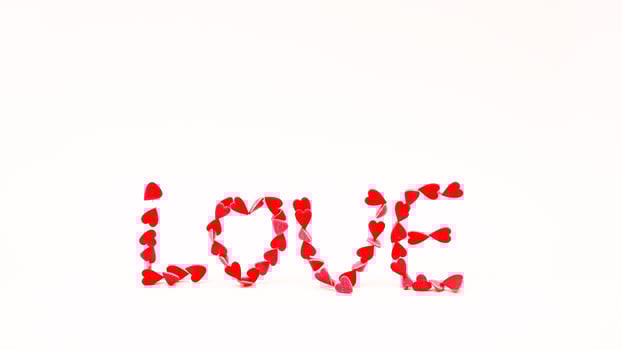 red hearts spelled out as the word love photo