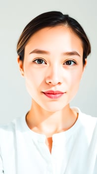portrait a young woman with a soft smile photo