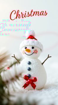 cheerful snowman ready the christmas season photo