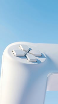 close- the face buttons on a white gaming controller photo