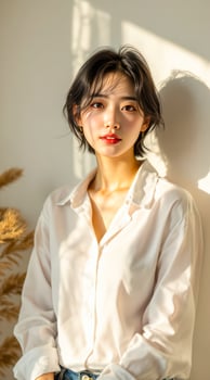 woman posing the sunlight photo