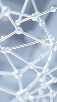 silver metallic structure with interconnected spheres rods photo