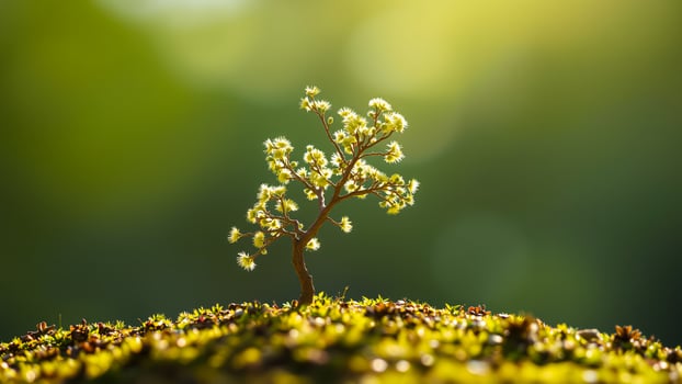 delicate yellow-blossomed tree photo