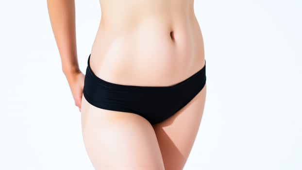 close- a smooth waist black undergarments photo