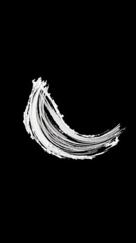 white brush stroke on black background photo