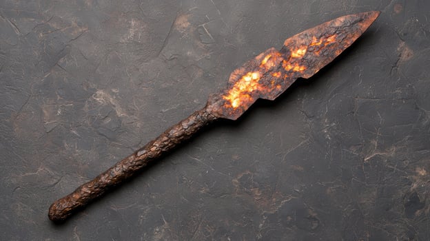Burning wooden stick on dark background photo